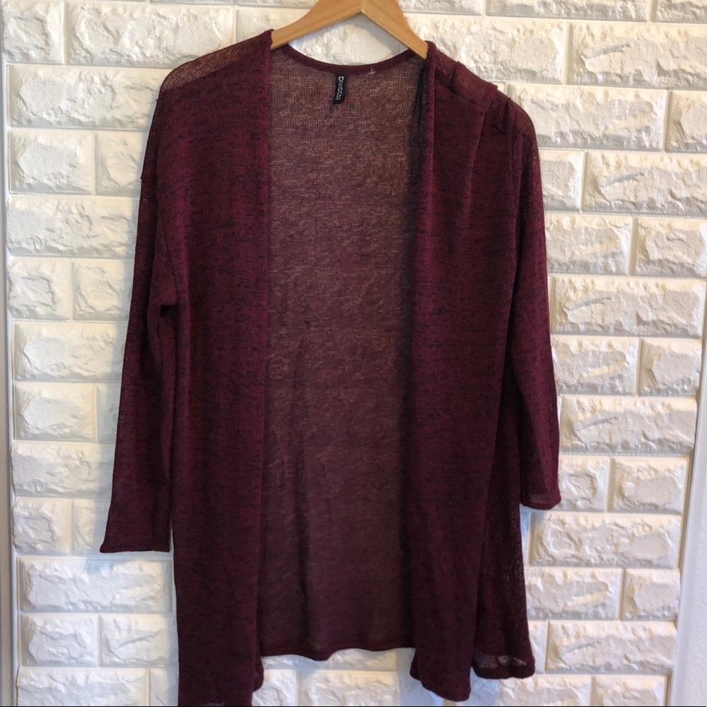 divided (h&m) maroon cardigan